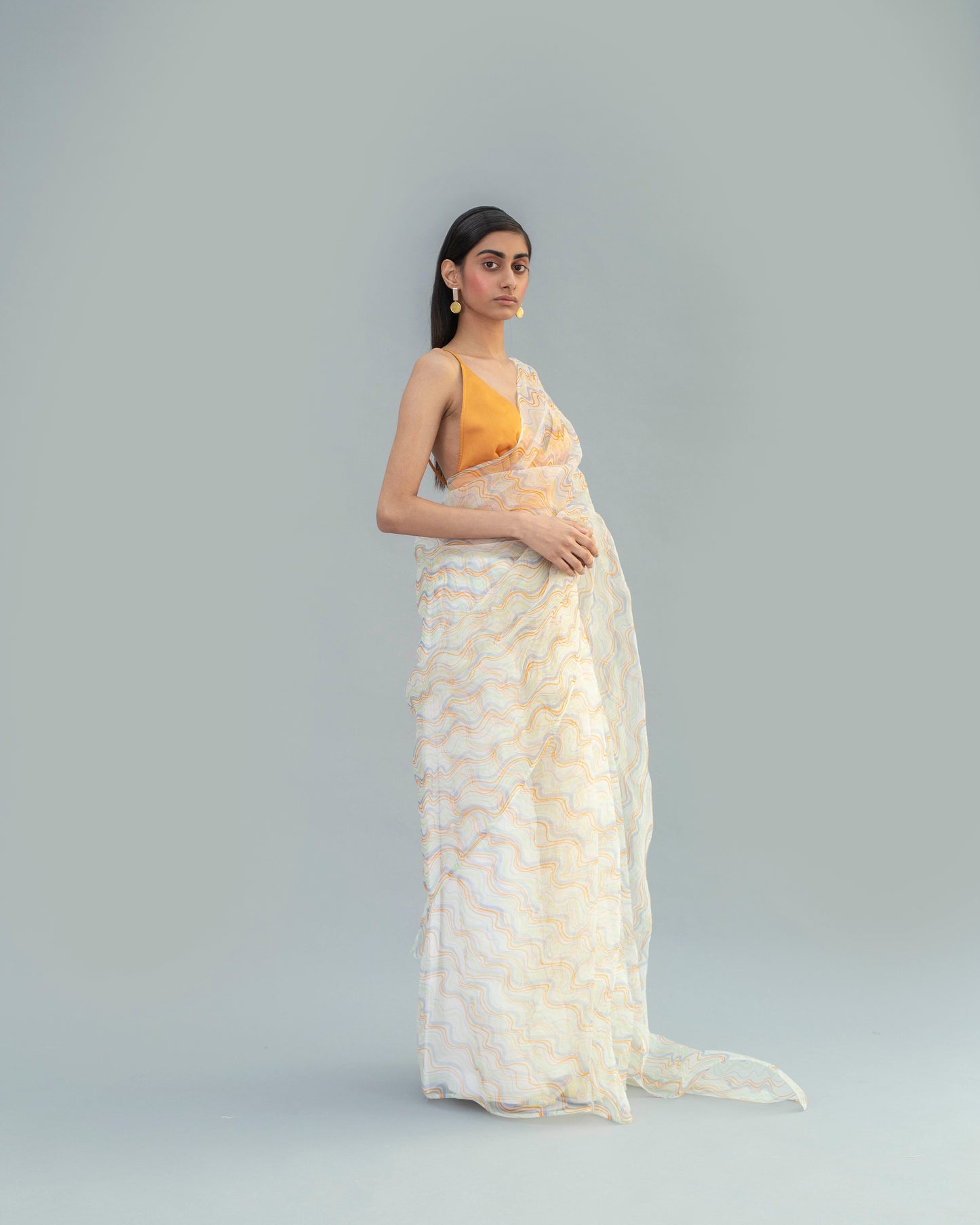 Olive snake saree