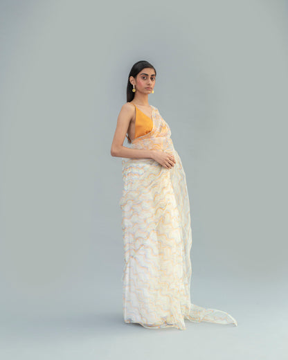 Olive snake saree
